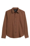 Rag & Bone Tomlin Cotton Dobby Button-up Shirt In Brown