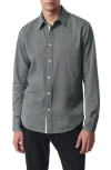 Rag & Bone Tomlin Stretch Dobby Button Front Shirt In Gray