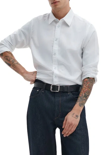 Rag & Bone Tomlin Cotton Dobby Button-up Shirt In White