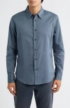Rag & Bone Tomlin Stretch Dobby Button Front Shirt In Blue