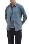 Rag & Bone Tomlin Stretch Dobby Button Front Shirt In Blue