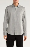 Rag & Bone Tomlin Stretch Dobby Button Front Shirt In Gray