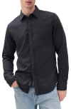 Rag & Bone Tomlin Dobby Stretch Button-up Shirt In Black