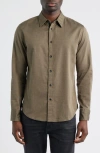 Rag & Bone Tomlin Dobby Stretch Button-up Shirt In Brown