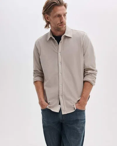 Rag & Bone Tomlin Knit Cotton Shirt In Brown