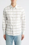 Rag & Bone Tomlin Plaid Burshed Oxford Button-up Shirt In Gray