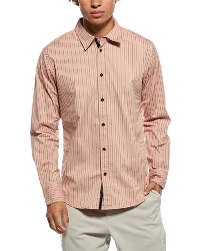 Rag & Bone Tomlin Striped Cotton-blend Poplin Shirt In Pink