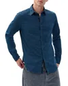 Rag & Bone Tomlin Stretch Dobby Button Front Shirt In Blue