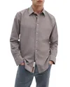 Rag & Bone Tomlin Stretch Dobby Button Front Shirt In Brown