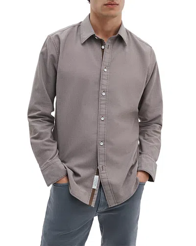 Rag & Bone Tomlin Stretch Dobby Button Front Shirt In Brown