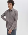Rag & Bone Tomlin Stretch Dobby Button Front Shirt In Gray