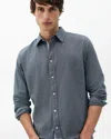 Rag & Bone Tomlin Stretch Dobby Button Front Shirt In Gray
