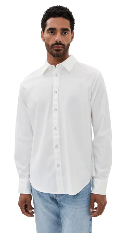 RAG & BONE TOMLIN STRETCH DOBBY SHIRT WHITE