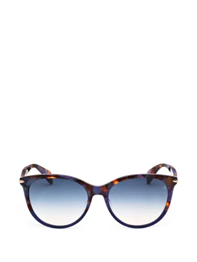 Rag & Bone Tortoiseshell-effect Cat-eye Sunglasses In Blue