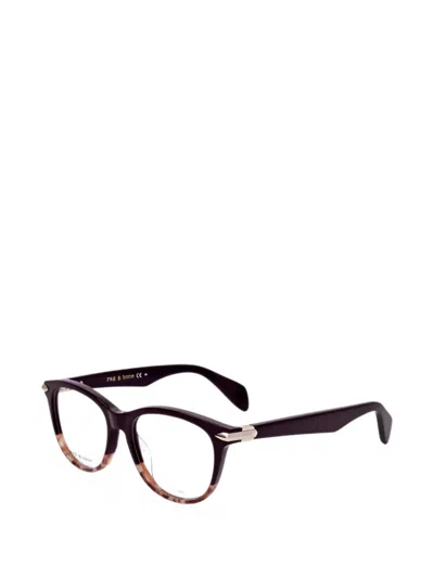 Rag & Bone Tortoiseshell-effect Geometric-frame Glasses In Black