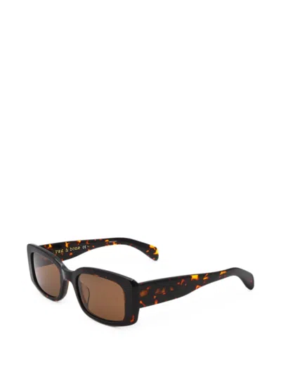 Rag & Bone Tortoiseshell-effect Rectangle-frame Sunglasses In Multi