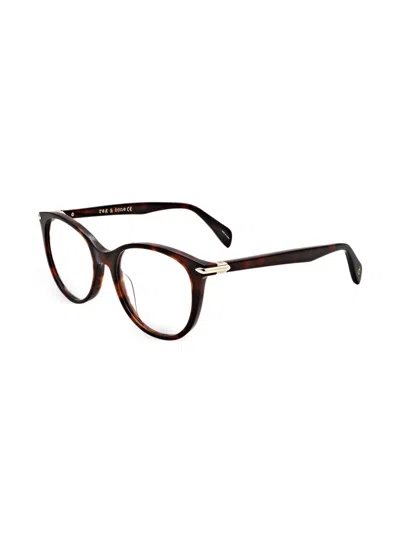 Rag & Bone 톨토이즈셸 이펙트 라운드 프레임 안경 In Brown