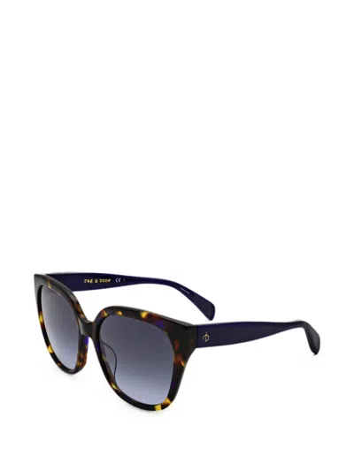 Rag & Bone 톨토이즈셸 이펙트 선글라스 In Blue