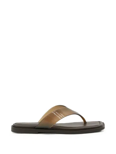 Rag & Bone Transparent-strap Square-toe Flip-flops In Brown