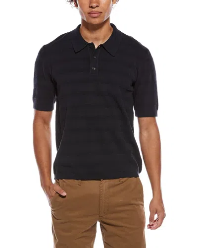 Rag & Bone Troy Zuma Toweling Polo Shirt In Black