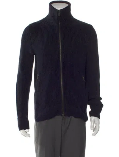 Pre-owned Rag & Bone Turtleneck Long Sleeve Cardigan In Blue
