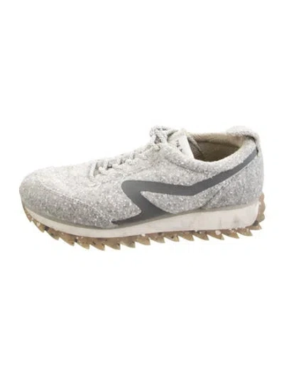 Pre-owned Rag & Bone Tweed Pattern Athletic Sneakers In Silver