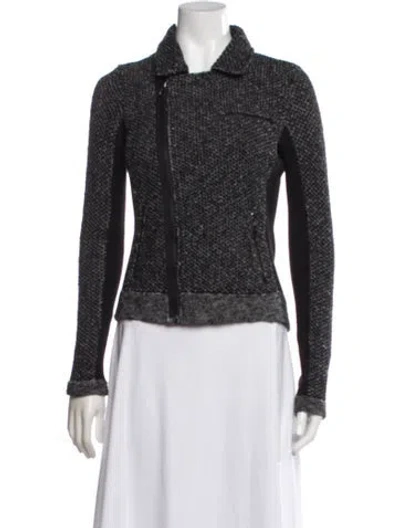 Pre-owned Rag & Bone Tweed Pattern Biker Jacket In Blue