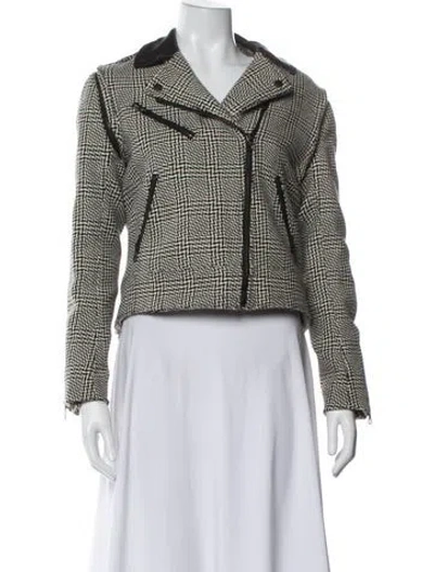 Pre-owned Rag & Bone Tweed Pattern Biker Jacket In Multi