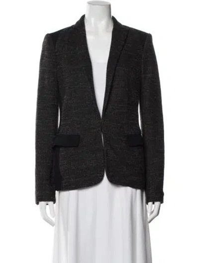 Pre-owned Rag & Bone Tweed Pattern Blazer In Black