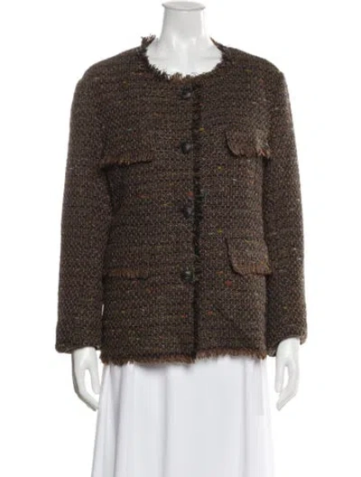 Pre-owned Rag & Bone Tweed Pattern Blazer In Brown