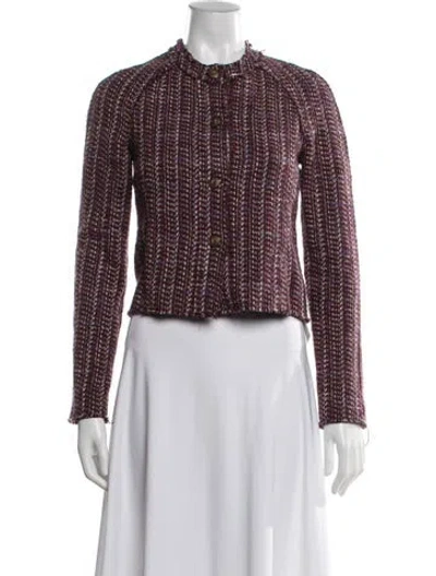 Pre-owned Rag & Bone Tweed Pattern Blazer In Burgundy