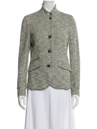 Pre-owned Rag & Bone Tweed Pattern Blazer In Green