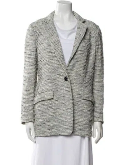 Pre-owned Rag & Bone Tweed Pattern Blazer In White