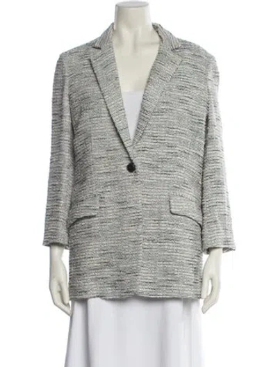 Pre-owned Rag & Bone Tweed Pattern Blazer In White