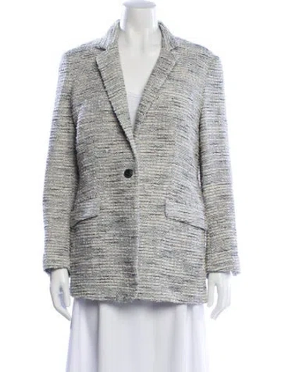 Pre-owned Rag & Bone Tweed Pattern Blazer In White