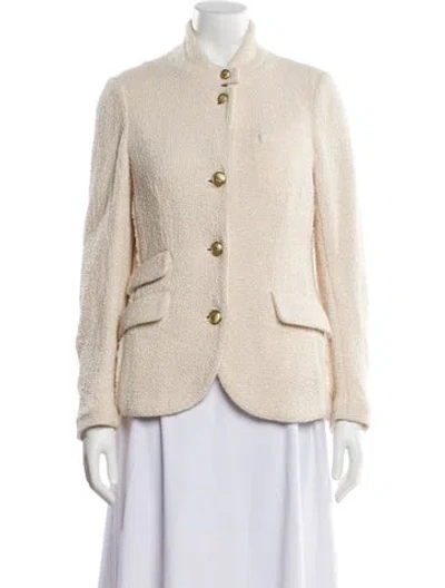Pre-owned Rag & Bone Tweed Pattern Blazer In White