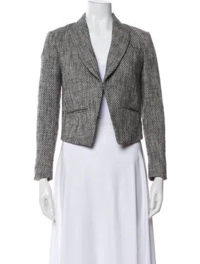 Pre-owned Rag & Bone Tweed Pattern Blazer In White