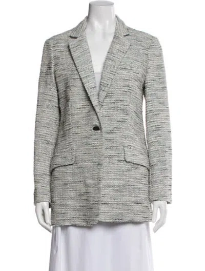 Pre-owned Rag & Bone Tweed Pattern Blazer In White