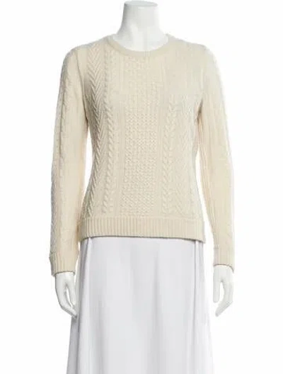 Pre-owned Rag & Bone Tweed Pattern Crew Neck Sweater In White