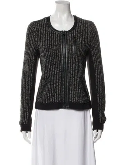 Pre-owned Rag & Bone Tweed Pattern Evening Jacket In Black