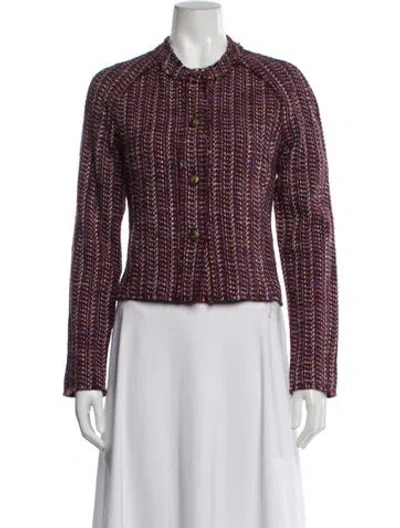 Pre-owned Rag & Bone Tweed Pattern Evening Jacket In Burgundy