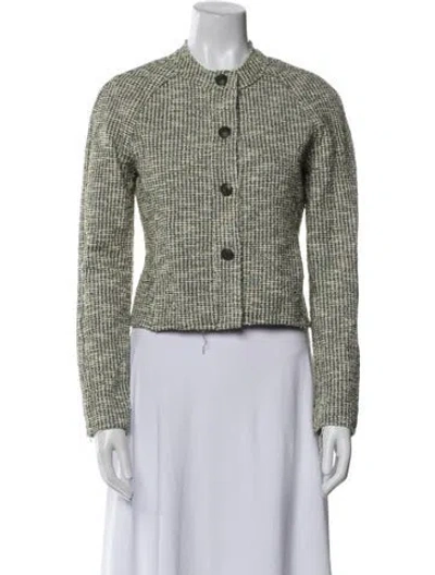 Pre-owned Rag & Bone Tweed Pattern Evening Jacket In Green