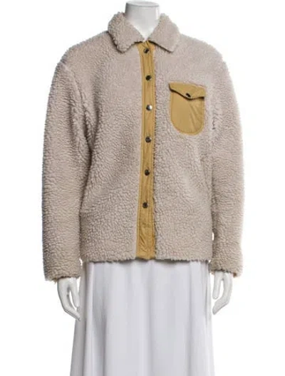 Pre-owned Rag & Bone Tweed Pattern Faux Fur Jacket In Brown