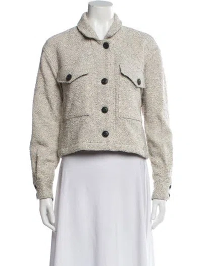 Pre-owned Rag & Bone Tweed Pattern Faux Fur Jacket In Neutral