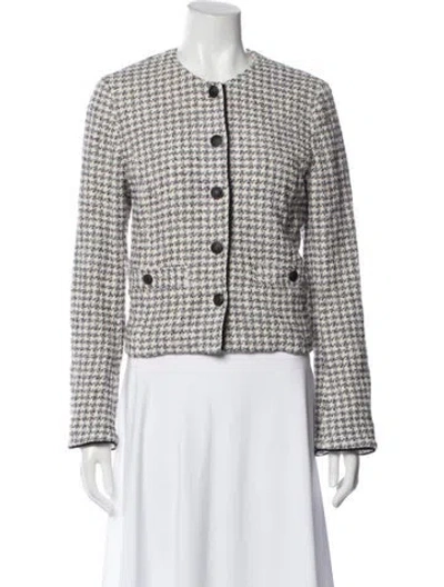 Pre-owned Rag & Bone Tweed Pattern Jacket In White