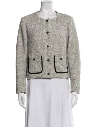 Pre-owned Rag & Bone Tweed Pattern Jacket In White
