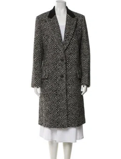 Pre-owned Rag & Bone Tweed Pattern Peacoat In Black