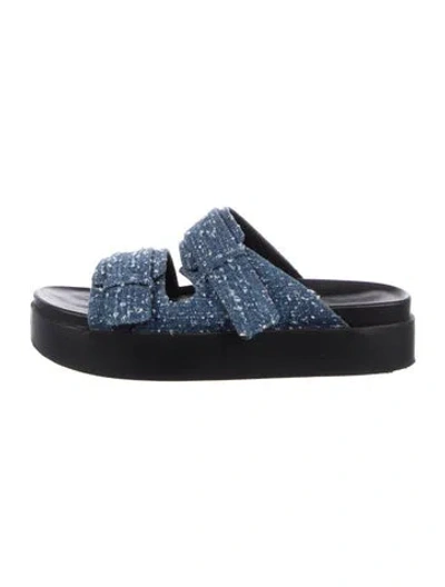 Pre-owned Rag & Bone Tweed Pattern Slides In Black
