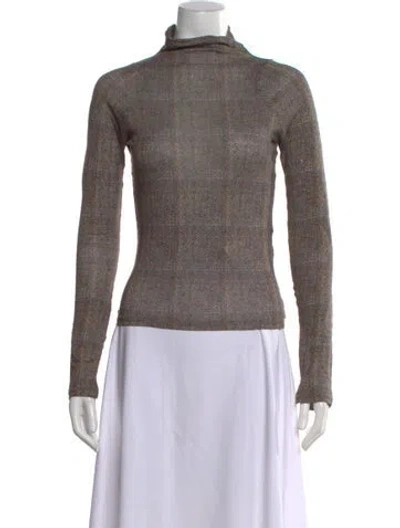 Pre-owned Rag & Bone Tweed Pattern Turtleneck Top W/ Tags In Brown