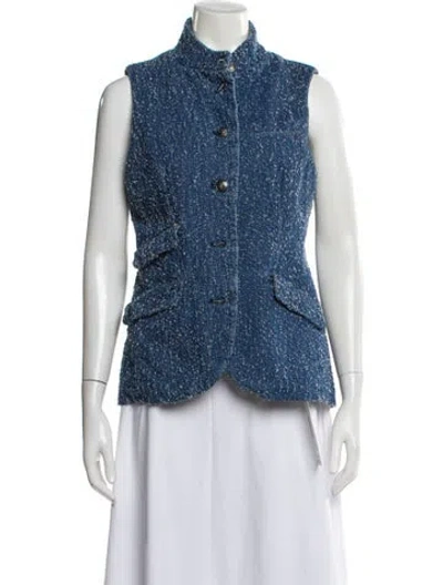 Pre-owned Rag & Bone Tweed Pattern Vest In Blue